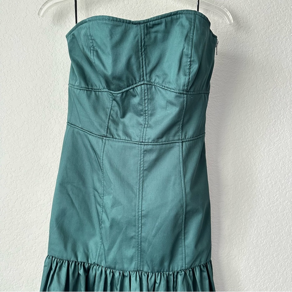New $119 Zara Green Midi Dress with Topstitching 2550/335 Small - Picture 9 of 14